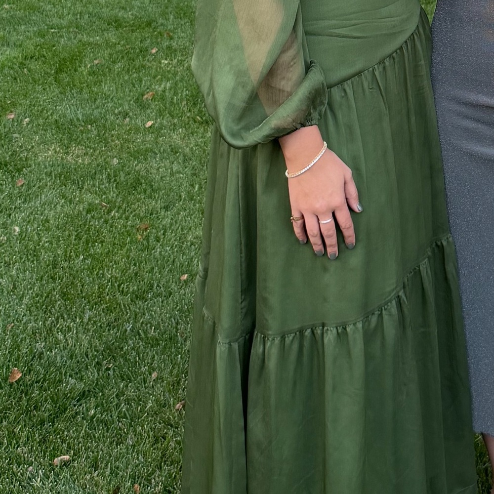 Petal & Pup Forest Green Long Sleeve Dress